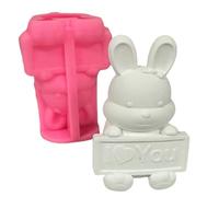 Moule en silicone robuste pour couples, amis et passionnés - Motif lapin délicat - Pour la fabrication de bijoux