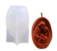 Moule en Silicone Scène de la Nativité,Forme 3D De La Famille De Jésus De La Nativité - Moules de bougie de Noël résistants à la chaleur - Pour Savon, Fondant, Chocolat, Résine, Arts Et DIY De