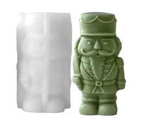Moule En Silicone Soldat Casse-noisette - Moule Flexible De Fabrication De Bougies Artisanales 3D, Mould De Moulage En Résine | Moules En Silicone Avec Figurine De Casse-noisette, Pour Décoration De N