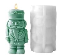 Moule En Silicone Soldat Casse-noisette - Moule Flexible De Fabrication De Bougies Artisanales 3D, Mould De Moulage En Résine | Moules En Silicone Avec Figurine De Casse-noisette, Pour Décoration De N