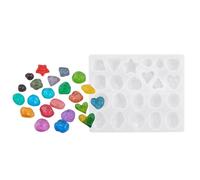 Moule en silicone souple à libération facile pour la fabrication de bijoux, boucles d'oreilles, colliers, pierres précieuses irrégulières colorées