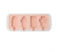 Moule en silicone souple de qualité alimentaire pour crème glacée et sucettes glacées, conçu pour la congélation à la maison avec une intégrité constante du moule (style quatre)