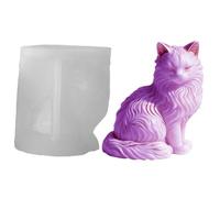 Moule en silicone souple en forme de figurine de chat | Coquille résistante à la chaleur pour décoration murale intérieure | Centre de table à domicile, outil de moulage de savon et