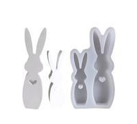 Moule en silicone souple en forme de lapin pour loisirs créatifs, bougeoirs décoratifs