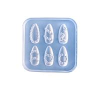 Moule en silicone souple pour débutants - Libération rapide - Motif fleurs françaises - Crème française - Moule à ongles en silicone