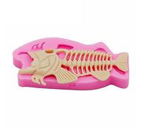 Moule en silicone squelette en forme d'os de poisson d'Halloween pour bricolage, bijoux, boucles d'oreilles, cire, plâtre, résine polymère, bonbons, desserts, sac époxy, décoration de collier