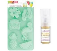 Moule en silicone Summer + 1 poudre alimentaire irisée dorée Multicolore G