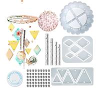 Moule en silicone sûr avec forme géométrique de cœur et d'étoile pour projets d'artisanat amusants, carillon, porte-clés, pendentif, moule en silicone pour vent