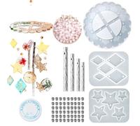 Moule en silicone sûr avec forme géométrique de cœur et d'étoile pour projets d'artisanat amusants, carillon, porte-clés, pendentif, moule en silicone pour vent