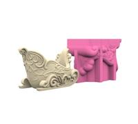 Moule en silicone sur le thème de Noël en forme de traîneau de Noël adapté pour la fabrication artisanale de supports de plantes en résine époxy