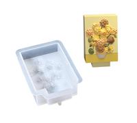 Moule en silicone sur le thème des tournesols avec base et texture de chevalet amovible pour projets faits à la main