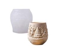 Moule en silicone sur le thème des vacances - Fournitures d'artisanat pour créer des pots de fleurs en résine - Moule en silicone pour résine - Motif d'arbre de Noël