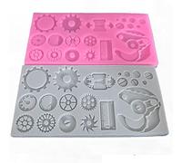Moule en silicone, thème steampunk, résistant à la chaleur, moule à fondant, moules à glaçage pour savon, bougies, gâteaux, pâtisserie, argile, bricolage, chocolat, biscuits, silicone