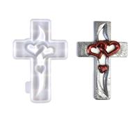 Moule En Silicone Unique En Forme De Croix De Cœur D'amour Multifonctionnel Pour La Fabrication De Bijoux Et D'artisanat En Résine Sur Le Thème De L'amour