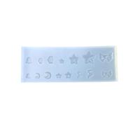 Moule étoile lune en Silicone Flexible, pour la fabrication de bijoux en résine, pendentifs à breloques à nœud papillon et cadeaux faits à la main