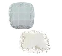 Moule flexible en plâtre et résine avec bordure en rose pour projets de décoration, fabricants et tables de travail, moule décoratif en silicone pour moulage de résine, plâtre floral en relief doux