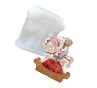 Moule flexible en silicone anti-adhésif pour desserts et cadeaux faits maison Motif ours à bascule Cheval à bascule