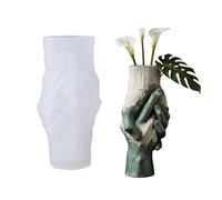 Moule flexible en silicone en forme de poignée de main pour béton et bougeoir en silicone pour pot de fleurs en résine