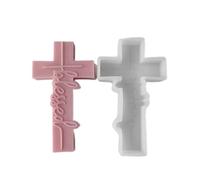 Moule flexible en silicone époxy en forme de croix de prière pour décoration de portrait