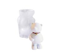 Moule flexible en silicone pour décoration d'intérieur pour adorables figurines d'ours, gypse et résine, convient pour tous les âges, aromathérapie, plâtre
