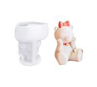 Moule flexible en silicone pour décoration d'intérieur pour adorables ours en gypse et figurines en résine Convient à tous les âges