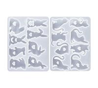 Moule flexible en silicone pour loisirs créatifs, 16,42 x 12,9 x 1,7 cm, fournitures d'artisanat avec démoulage facile, résine de lapin 3D, moules à savon et bougies avec design mignon, artisanat en