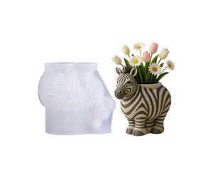 Moule flexible en silicone pour pot de fleurs en forme de zèbre - Convient pour les supports décoratifs et les petites maisons