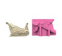 Moule flexible en silicone pour pots de fleurs en forme de traîneau de Noël pour résine époxy, loisirs créatifs, vase