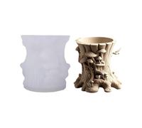 Moule flexible en silicone pour souche d'arbre faite à la main, béton, pots de fleurs décoratifs et résine - Moule de jardinière en béton fait à la main