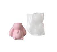 Moule flexible réutilisable fait à la main en forme de lapin, bougeoir, texture en silicone, adapté décorations et cadeaux, moule de base de bougie