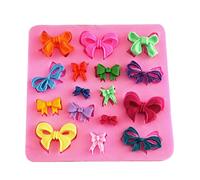 Moule fondant bowknot, moule à arc en silicone, libération facile | Moule en silicone pour chocolat en forme d'arc, moule à bonbons au sucre, mini moule à nœud fondant pour la décoration