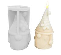 Moule Forme en Silicone Bougie Noel 3D, Moule Silicone Noel pour Gateau & Savons & Chocolat DIY, Moule Noel Silicone pour Gnomes, Decoration de Paques Lapin Oreille Résine Époxy Moulage Ornements (D)