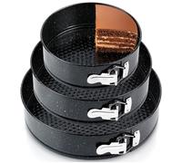VILDE Lot de 3 moules à gâteaux - ronds 20/24/28 cm - Acier au carbone avec revêtement granit - Démoulage facile