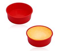 Moule Gateau Silicone, Lot de 2 Moule Patisserie Rond de 20,5 cm, Antiadhésif Moule a Gateau Moule à Manqué à Dégagement Rapide Pour GâTeau Mousse Le Dessert