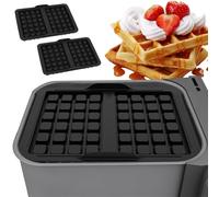 Moule Gaufre Air Fryer, 2 Pièces Moule à Gaufres en Silicone Réutilisables,Plaques à Gaufres Moule à Muffins en Silicone pour Gaufrier Af400EU Af451EU Sl400EU