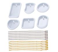 Moule géométrique en forme de cœur rond ellipse rectangulaire en forme de bouclier en résine de cristal UV perforé bijoux collier porte-clés moulage