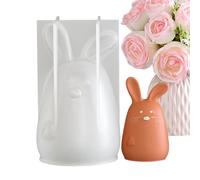 Moule géométrique en forme de lapin - Forme décorative en silicone 3D, design créatif de vacances, outil de décoration d'intérieur, fabrication de bougies facile avec processus de versement fluide |