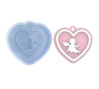 Moule géométrique en résine pour boucles d'oreilles, pendentifs, pendentifs, fournitures de bijoux pour femme, amour, ange, étoile, porte-clés avec trou