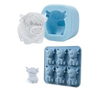 Moule Glace En Silicone - Machine 6 Cavités Forme De Vache, Plateau Congélation Flexible, Outil Mise Mignon, Accessoire Boisson Cuisine | Solution Réutilisable Qualité Alimentaire Pour Cocktail, Café