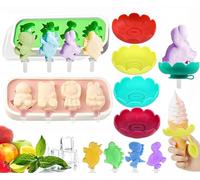 Moule Glace Silicone,2 Pièces Moule à Glace en Silicone Sans BP 4 supports à glace en silicone pour enfants,Moule Glace,DIY Moule Glace à Réutilisables pour la Crème Glacée