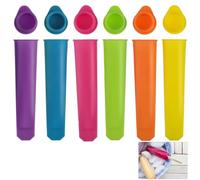 Moule Glace Silicone pour Glace à I'Eau, 6 Pcs Popsicle Mold Set, Moule à Glace Coloré Popsicle Mold Set, Moule À Glace en Silicone avec Couvercles, 6 Couleurs, pour Cuisine DIY Popsicle & Ice Cream