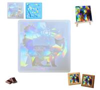 Moule holographique en silicone de Noël pour décorations de bricolage, moule en silicone en forme de chat mignon, moules en résine holographique pour carillon, porte-clés, boucles d'oreilles