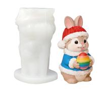 Moule Lapin de Pâques | Figurine lapin 3D réutilisable - Moule à Bougie Silicone Lapin de Pâques | Pour décoration maison, résine, coulage de savon, anniversaire, bureau, bureaux, chambre, école