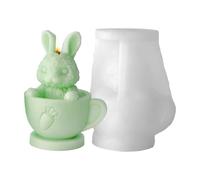 Moule Lapin De Pâques,Outils DIY À Démoulage Facile | Moules en Silicone Lapin Tasse à Thé pour Pâques - Pour Plâtre, Bougie, Savon, Décoration Maison, Arts Et Artisanat De Fêtes, Famille Et Débutants