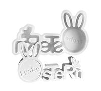 Moule lapin de Pâques pour résine, moule en silicone lapin de Pâques - Moule de fusion de bougies avec inscription | Moule de coulée de décorations pour écrits festivals Moule pour décoration