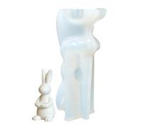 Moule Lapin Silicone,Moule à Coulée Plâtre Bougie | Chocolat Lapin | pour plâtre, résine, pâte à modeler, fête, anniversaire, décoration table, étagère, maison