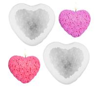 Moule, Lot de 2 Moule en Silicone en Forme de Coeur, 3D Roses Fleurs Amour Coeur Moule à Savon, Rose Mousse gâteau Silicone Moule, Fabrication de Bougies pour Mariage Festival