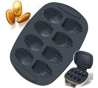 moule madeleine silicone 7,5 cm compatible avec cake factory, lot de 1 | moule a madeleine silicone 8 cavités pour madeleines, biscuits, chocolat, bonbons, pudding