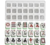 Moule Mahjong, moule en silicone Mahjong, moule pour pâtisserie, moule à carreaux de Mahjong chinois, moules en résine de dominos pour la cuisson de l'argile de bougie époxy