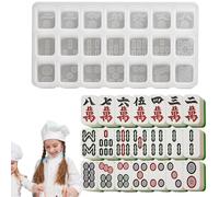 Moule Mahjong,Moule en silicone Mahjong, Moules de chocolat, Moules de moulage en résine époxy en silicone pour le Mahjong chinois pour le bac à glace au chocolat